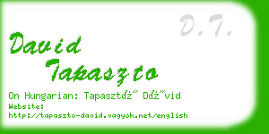 david tapaszto business card